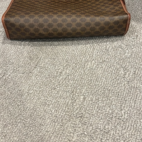 Authentic Celine Vintage Brown Logo Clutch Leather & Web Canvas 11 X 7 Inches - Picture 14 of 16